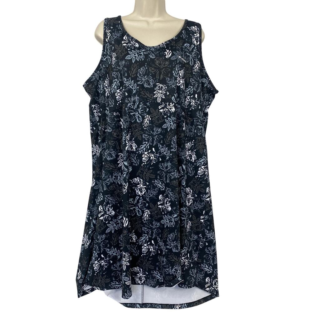 Columbia Black and White Floral Tank Midi Dress